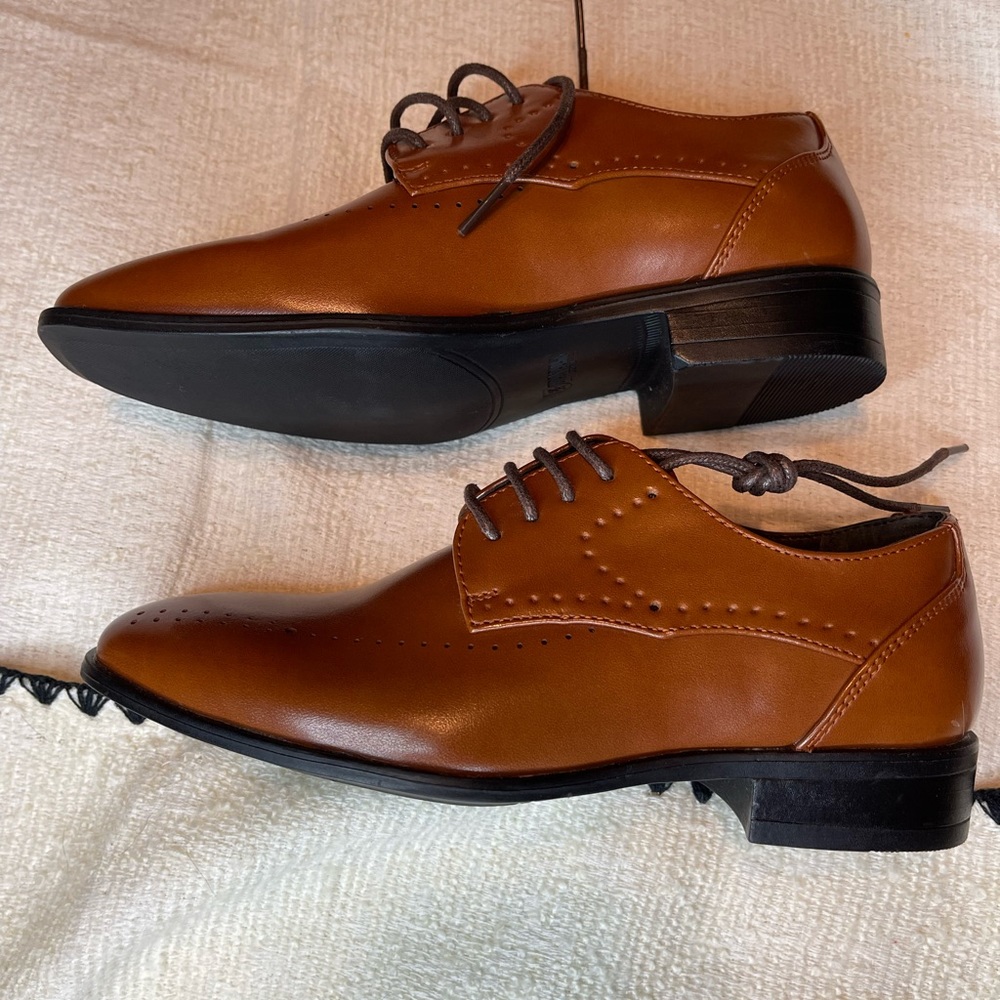 NWOT Stacy Adams Boys Brown Oxfords Dress Shoes Size 1 - Picture 9 of 9